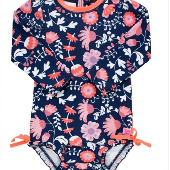 RuffleButt One Piece Rash Guard - 3-6M - Picture 2 of 6